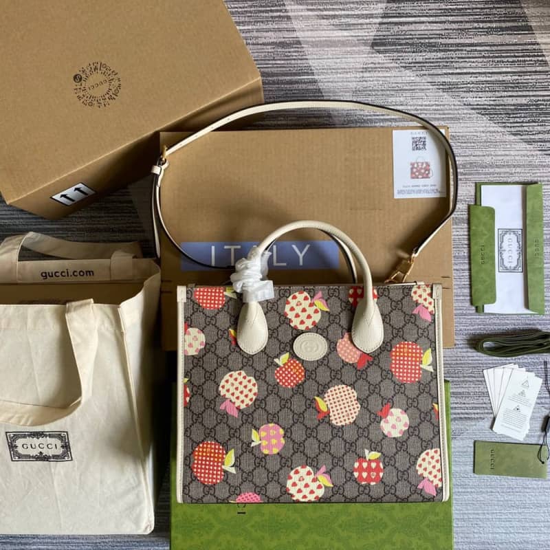 Gvc*1 Canvas GG Svp*me Small Tote Replica Gray 659983