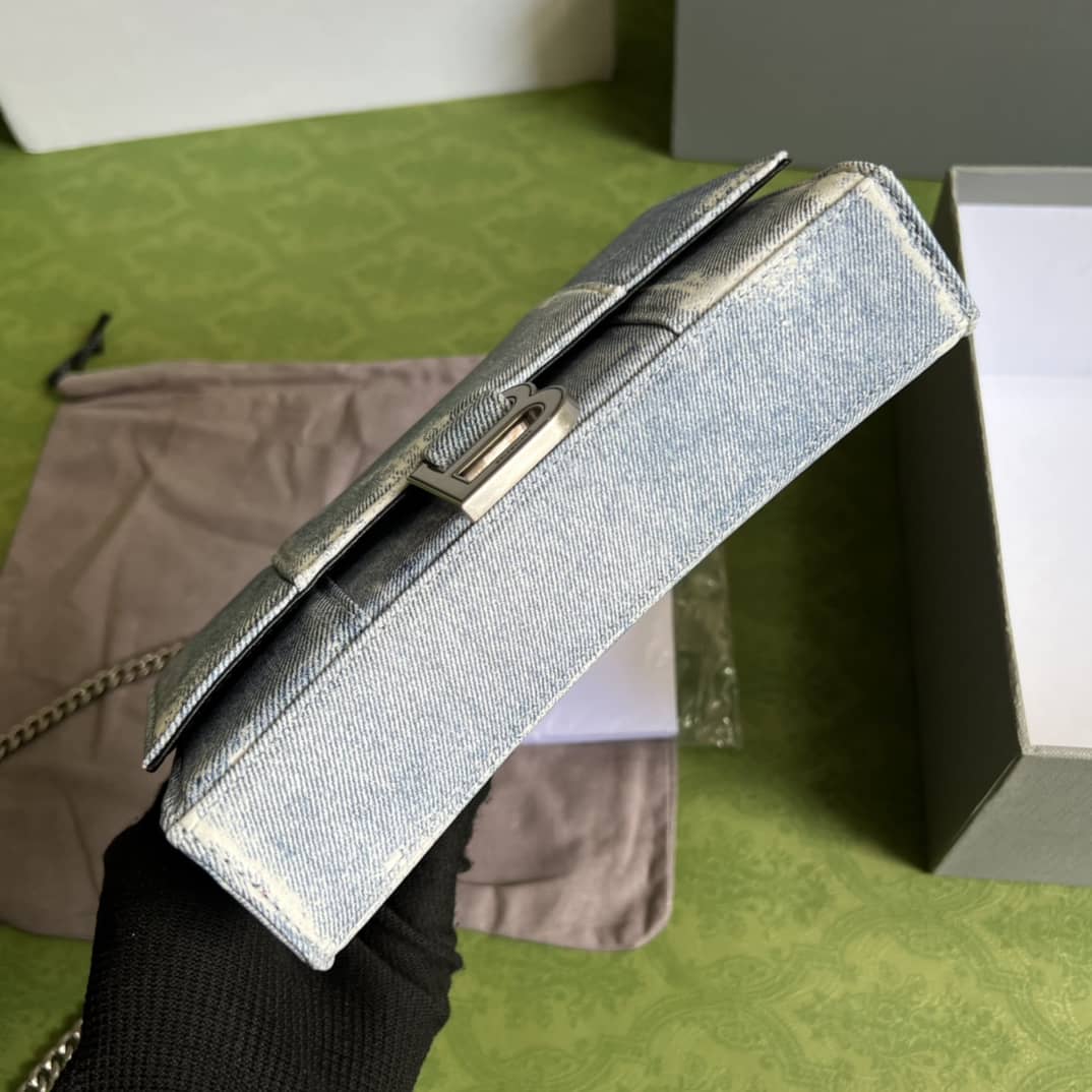 Gvc*1 × Ba1en*iaga Denim Shoulder Crossbody Bag 656050 Replica