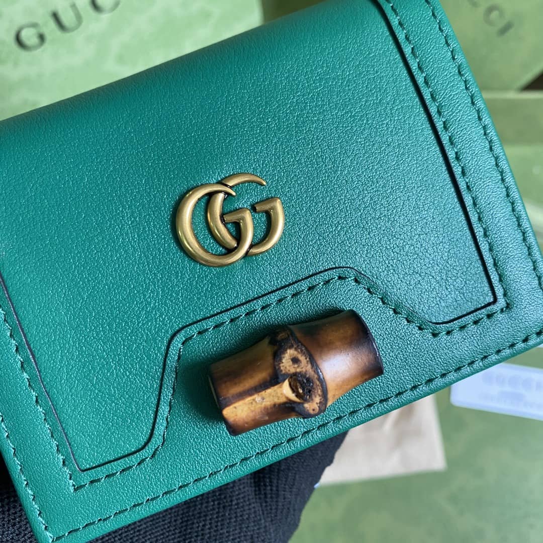 Gvc*1 Diana Leather Card Case Wallet Replica 658244