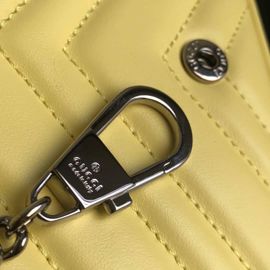 Gvc*1 GG Marmont Matelasse Leather Mini Shoulder Bag Replica Yellow 476433