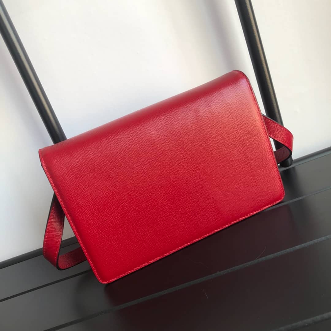 Gvc*1 GG Ring Torchon Leather Shoulder Bag Replica Red 589474