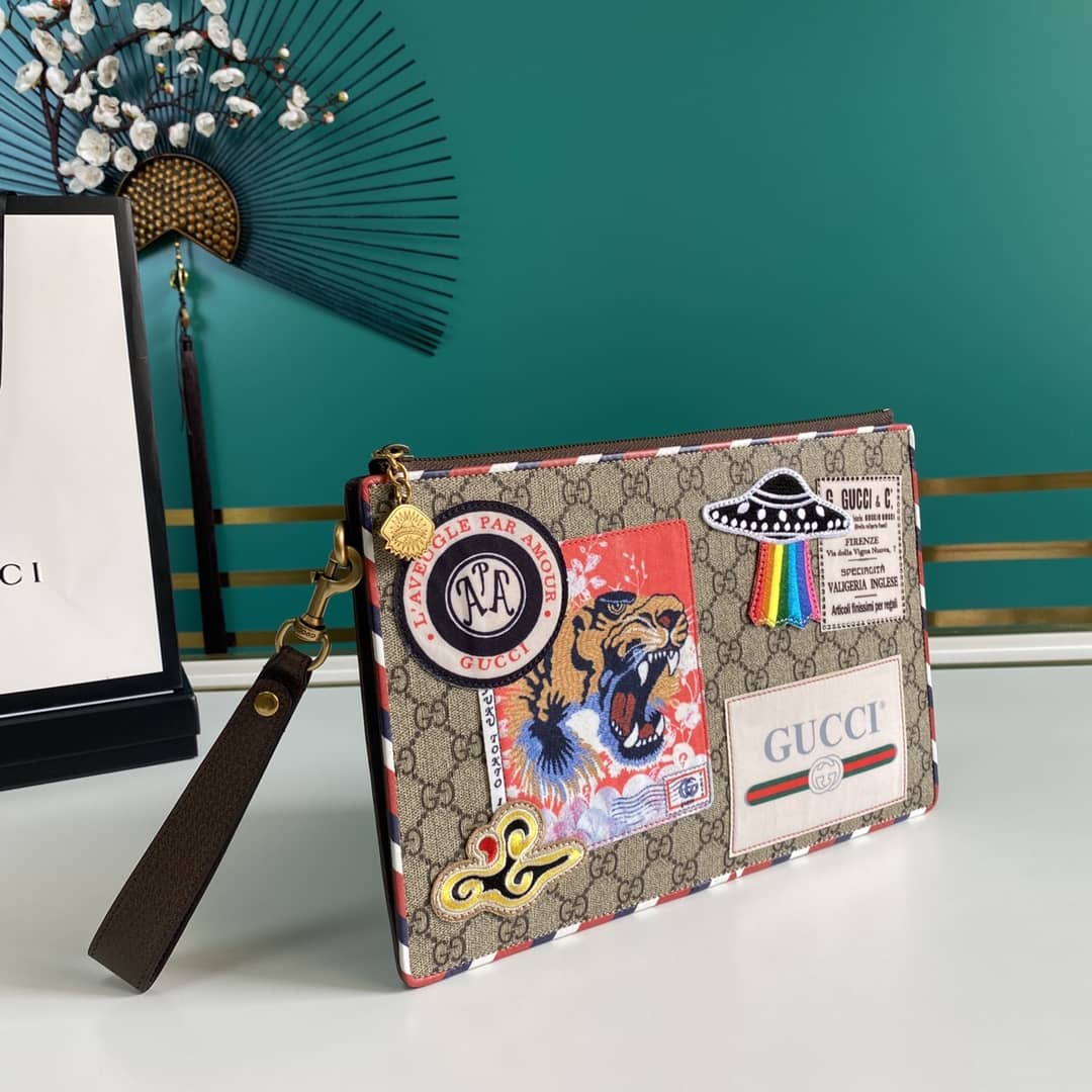 Gvc*1 GG Svp*me Monogram Courrier Zip Pouch Replica 473915