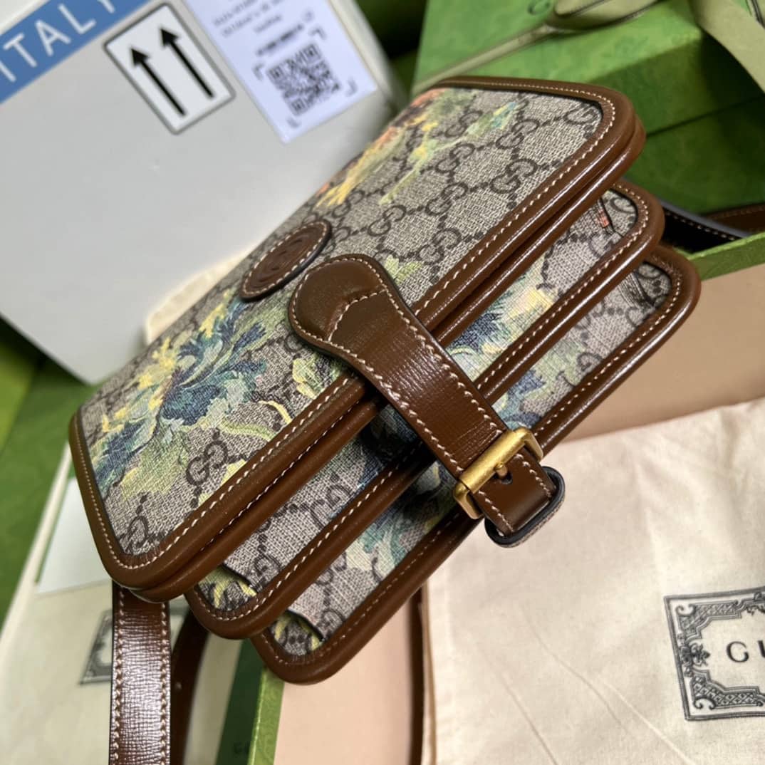 Gvc*1 GG Carnation Print Mini Shoulder Crossbody Bag 671620 Replica