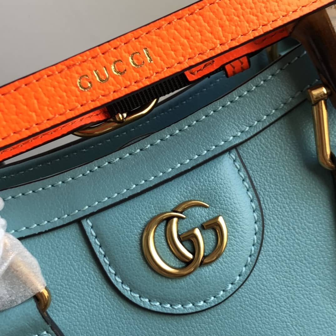Gvc*1 Diana Mini Bamboo Tote Bag Replica Blue 655661