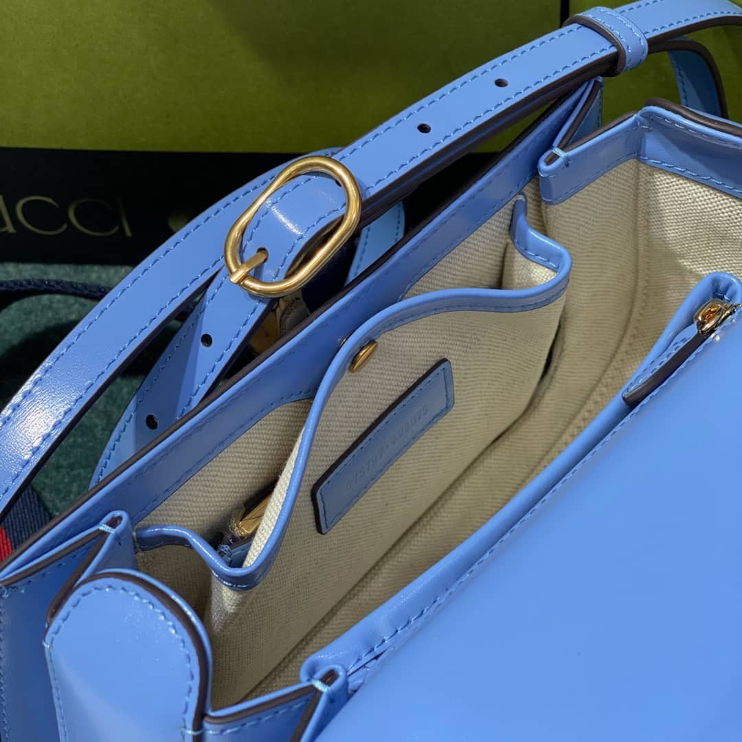 Gvc*1 Bamboo 1947 Small Top Handle Bag 675797 Blue 675797 Replica