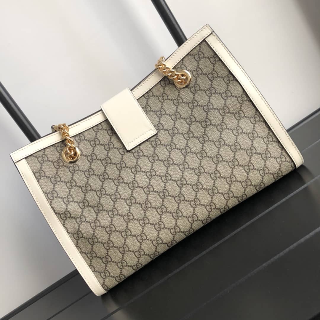 Gvc*1 Padlock Medium GG Svp*me Shoulder Bag Replica Gray White 479197