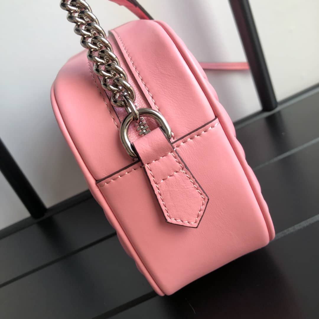 Gvc*1 Handbag Dupes GG Marmont Small Shoulder Handbag Camera Bag Replica Pink 447632