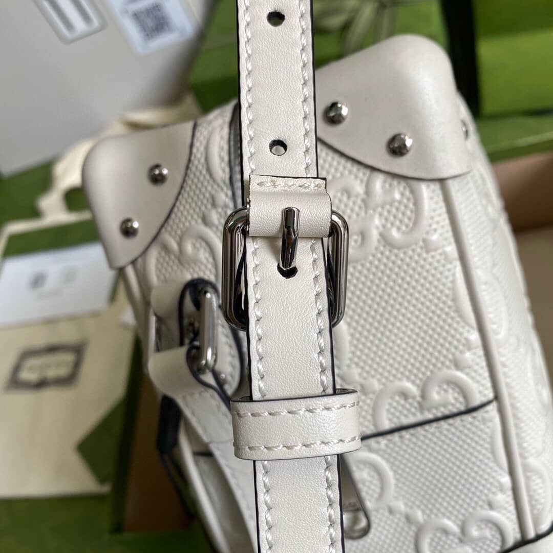 Gvc*1 GG Svp*me Leather Shoulder Bag Replica White 626363
