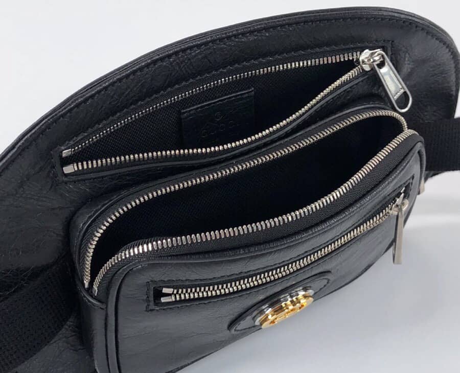 Gvc*1 Soft Leather Belt Bag Replica Black 575857