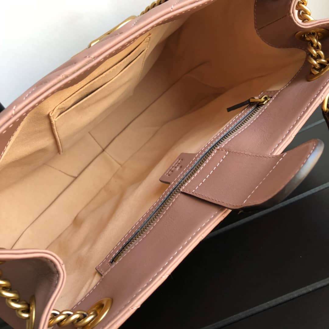 Gvc*1 GG Marmont Chain Shoulder Bag Replica Pink 453569