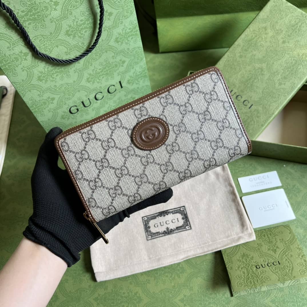 Gvc*1 Interlocking G Zip Around Wallet Replica 673003