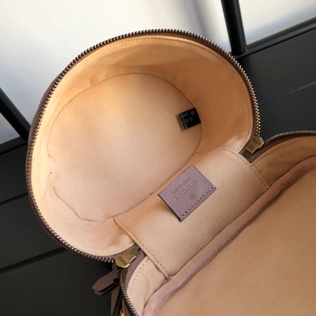 Gvc*1 GG Marmont Matelesse Mini Round Replica Backpack Pink 598594