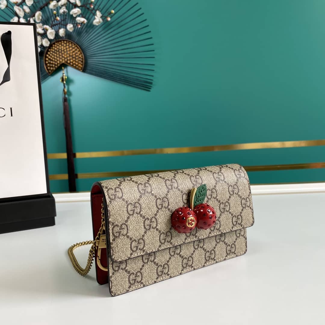 Gvc*1 Svp*me GG Mini Bag With Cherries Replica 481291