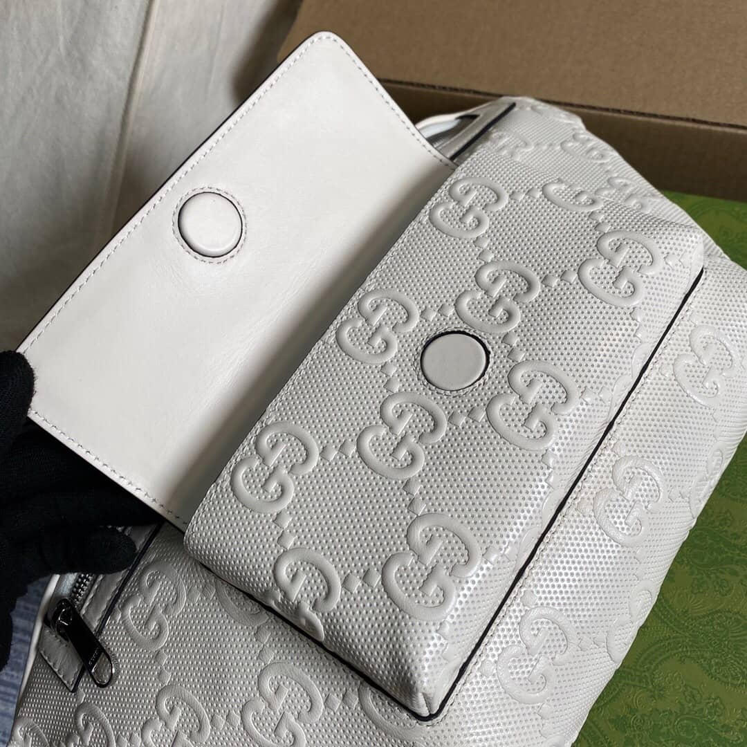 Gvc*1 GG Embossed Belt Bag Replica White 645093