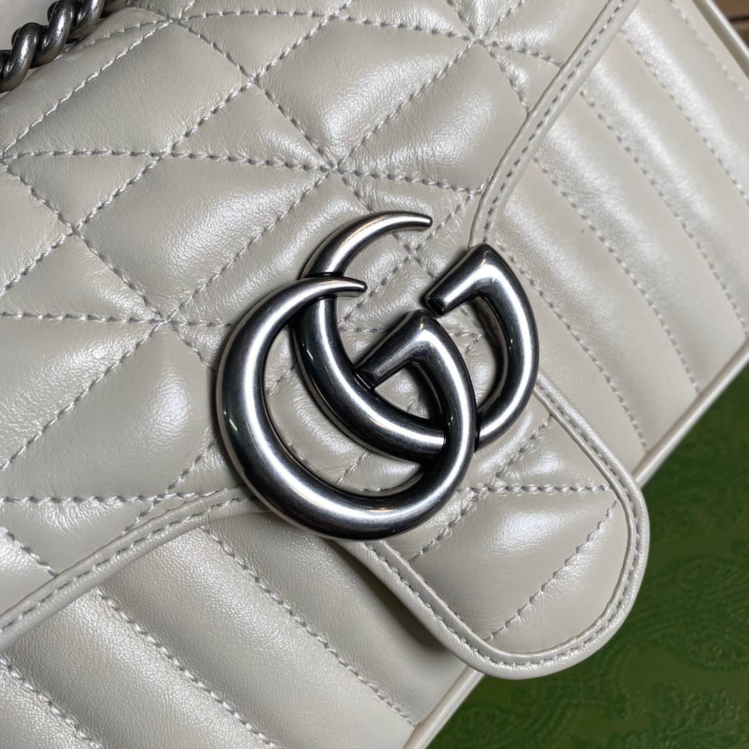 Gvc*1 GG Marmont Matelasse Shoulder Bag Replica White 443497