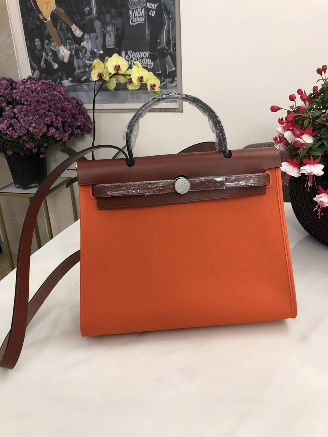 Replica H**me5 Birkin Bag 31 Canvas Leather HerBag