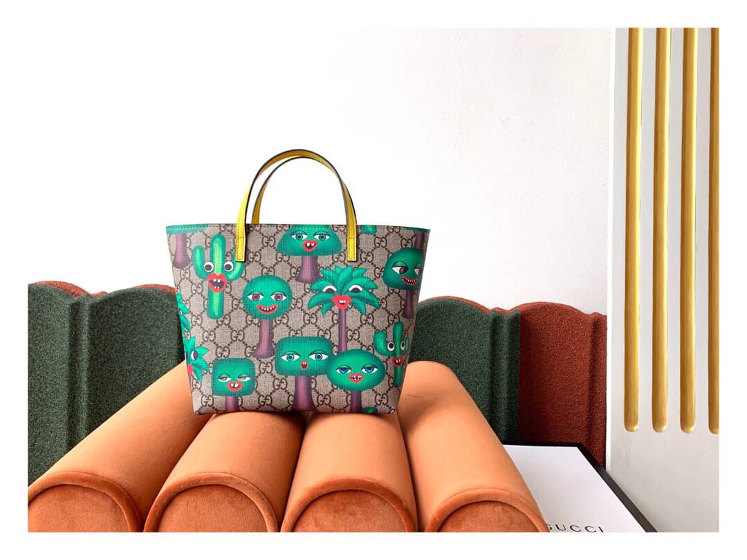 Gvc*1 Children GG Tote With Pineapple Bag Replica Green 580840