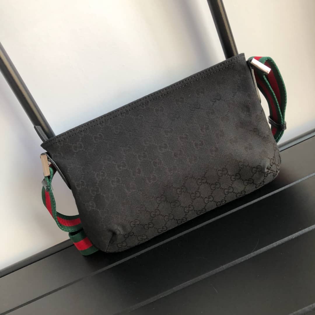 Gvc*1 GG Canvas Shoulder Bag Replica Black 189749