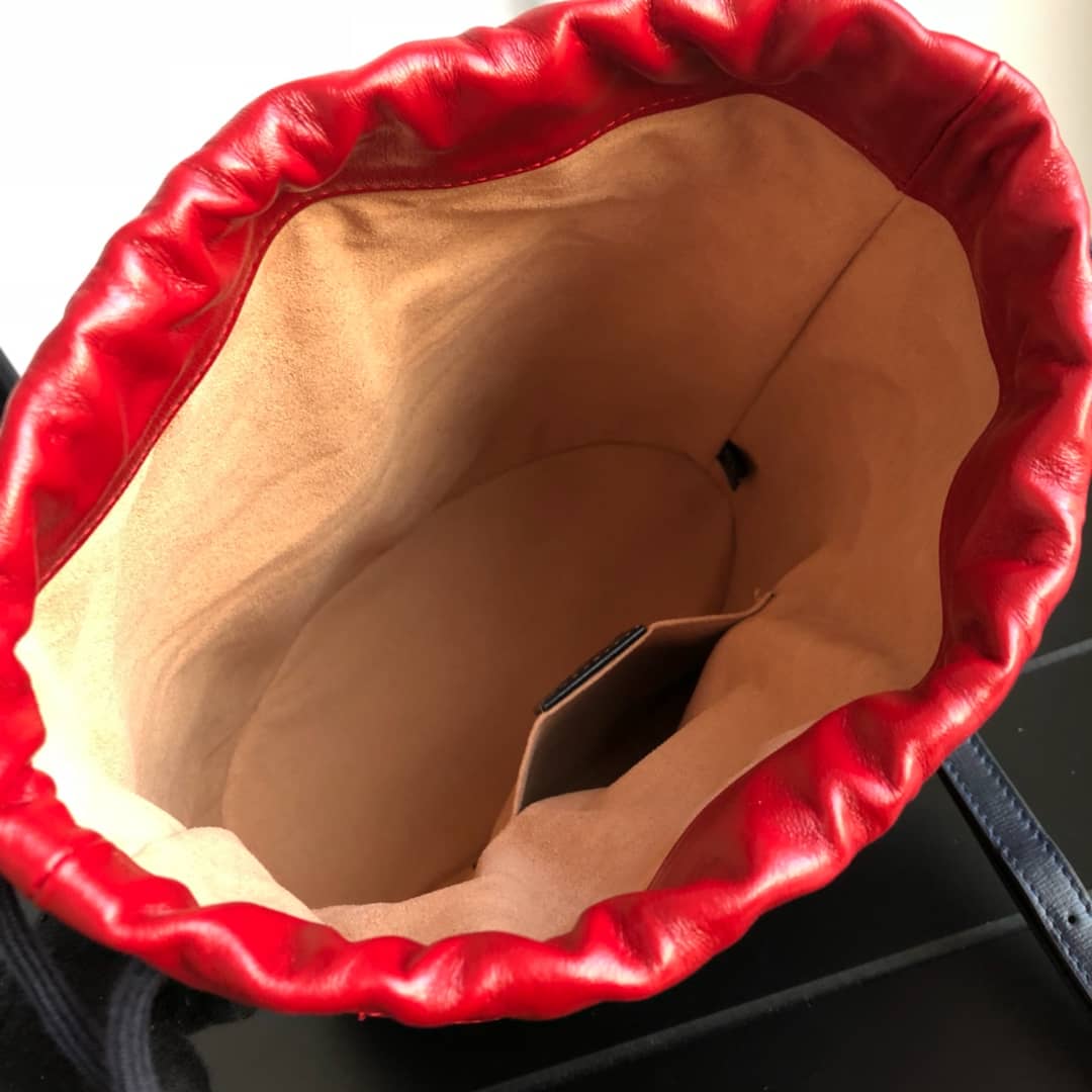 Gvc*1 1955 Horsebit Bucket Bag Replica Red Blue 602118