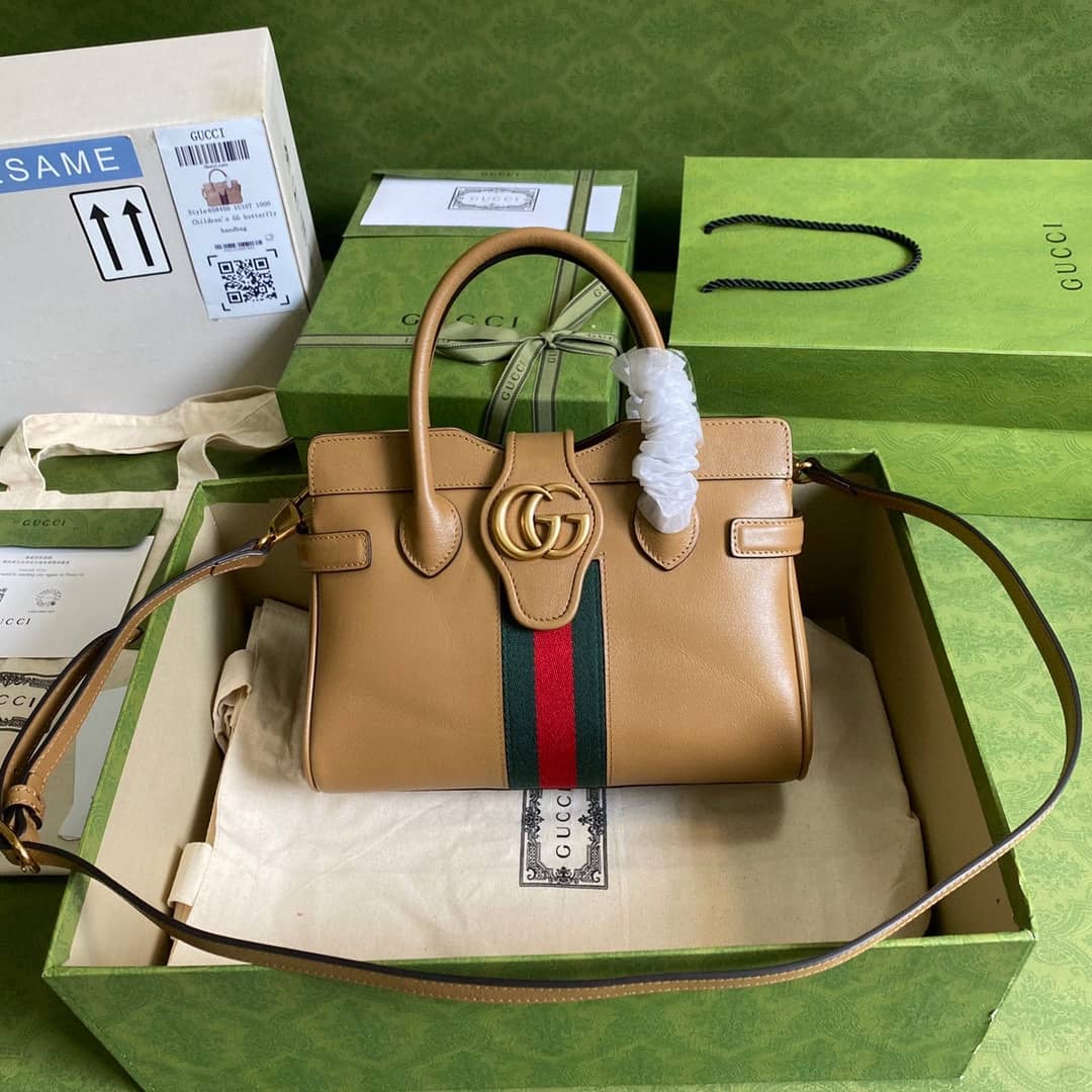 Gvc*1 Small Top With Double G Leather Handle Replica Bag 658450