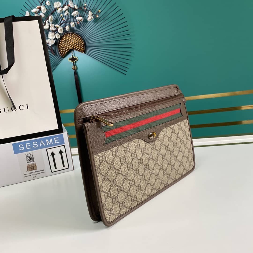 Gvc*1 GG Svp*me Ophidia Canvas Clutch Replica 597619