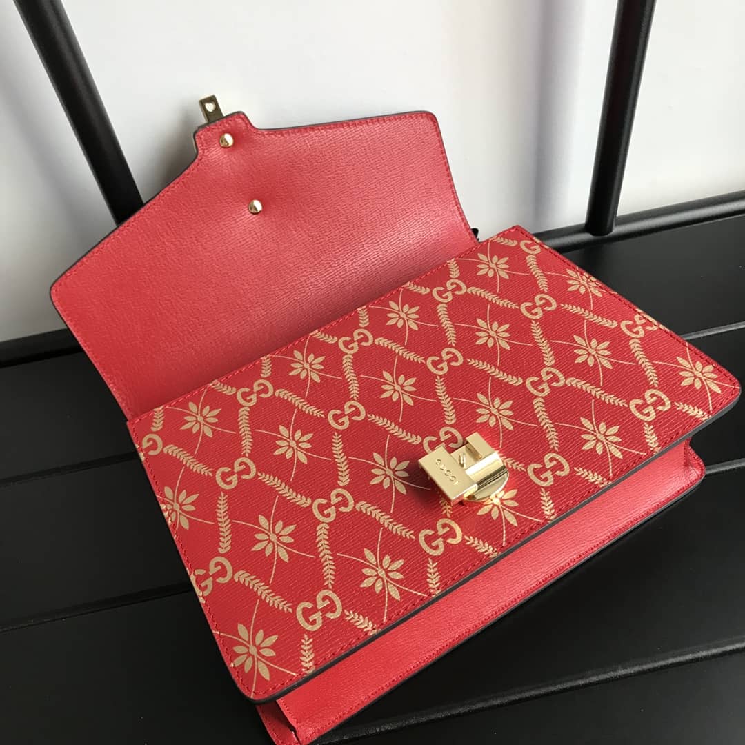 Gvc*1 Sylvie Small Leather Shoulder Bag Replica Red 524405