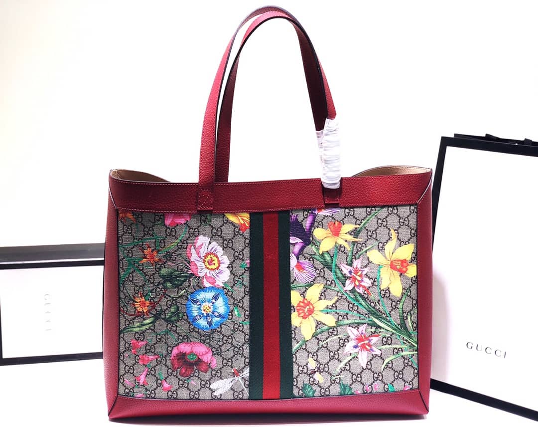 Gvc*1 Ophidia Web Soft GG Svp*me Replica Tote Red 547947