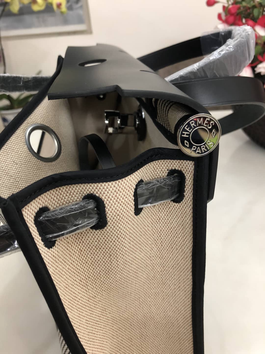 Replica H**me5 Birkin Bag 31 Canvas Leather HerBag