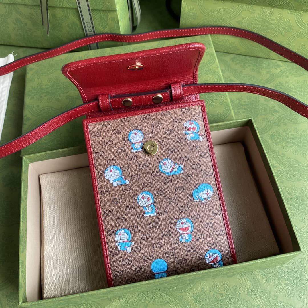 Gvc*1 X Doraemon Mini Canvas Phone Bag Replica 647805