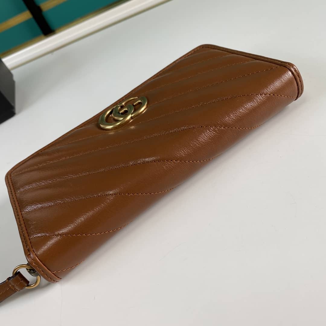 Gvc*1 GG Marmont Large Zip Around Wallet Replica 443123