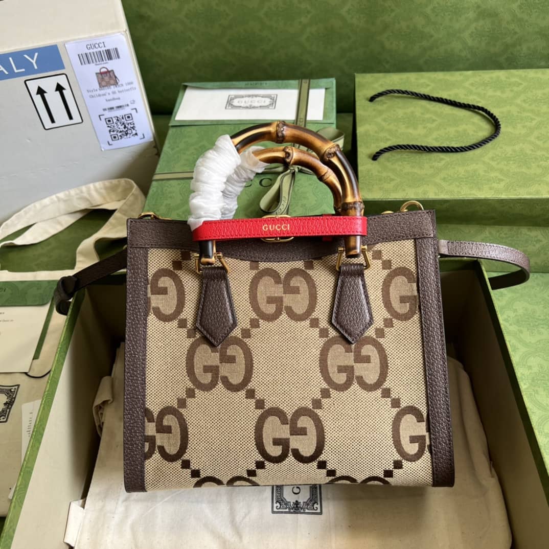 Gvc*1 Diana Jumbo GG Small Dark Coffee 660195 Replica Tote Bag