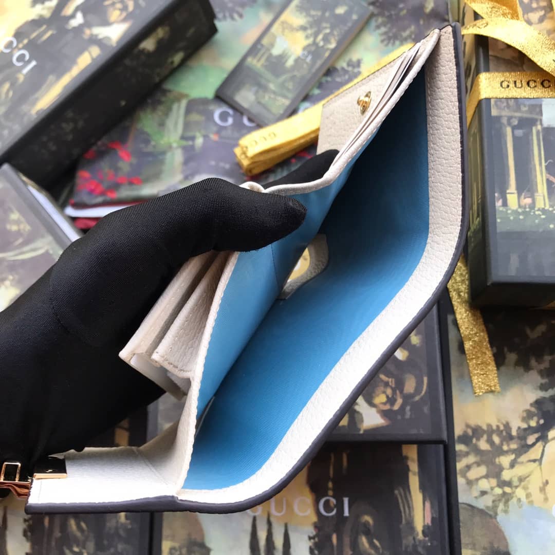 Gvc*1 Padlock Bee Star Print Calfskin Wallet Replica 453155