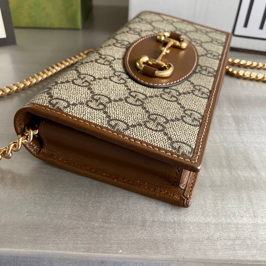 Gvc*1 GG Svp*me Horsebit 1955 Chain Wallet Replica 621892