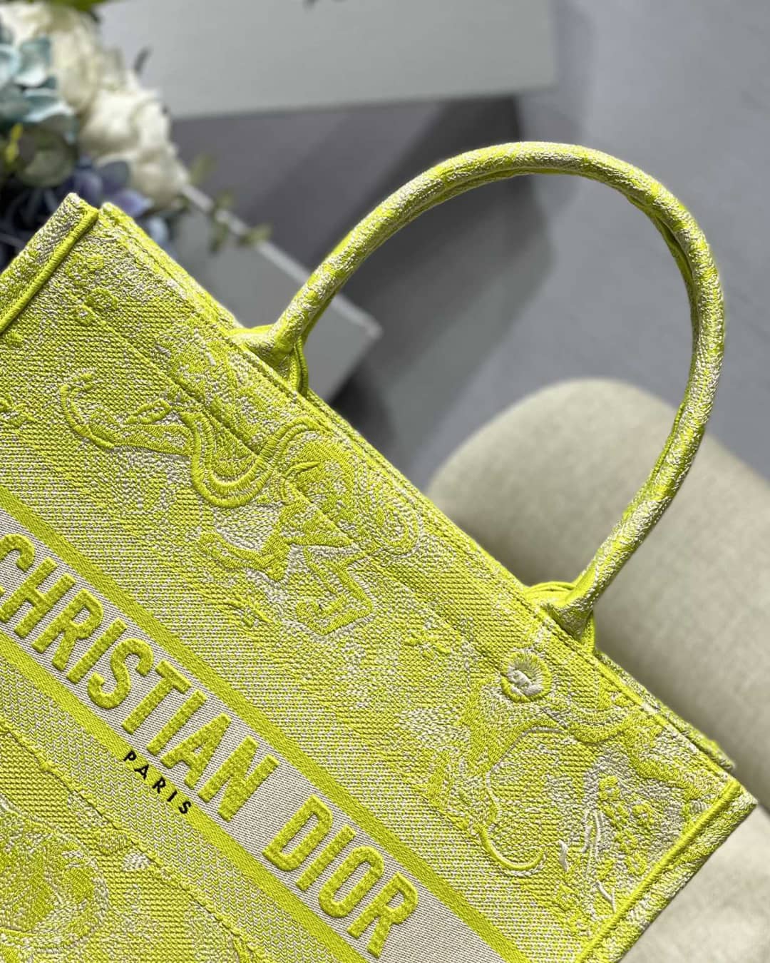 Chr1st1an D10r CD Book Embroidery Replica Tote