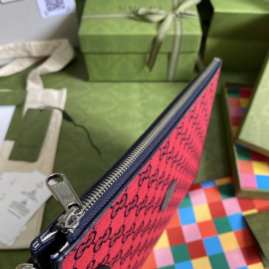 Gvc*1 GG Marmont Red Canvas Pouch Replica 661105