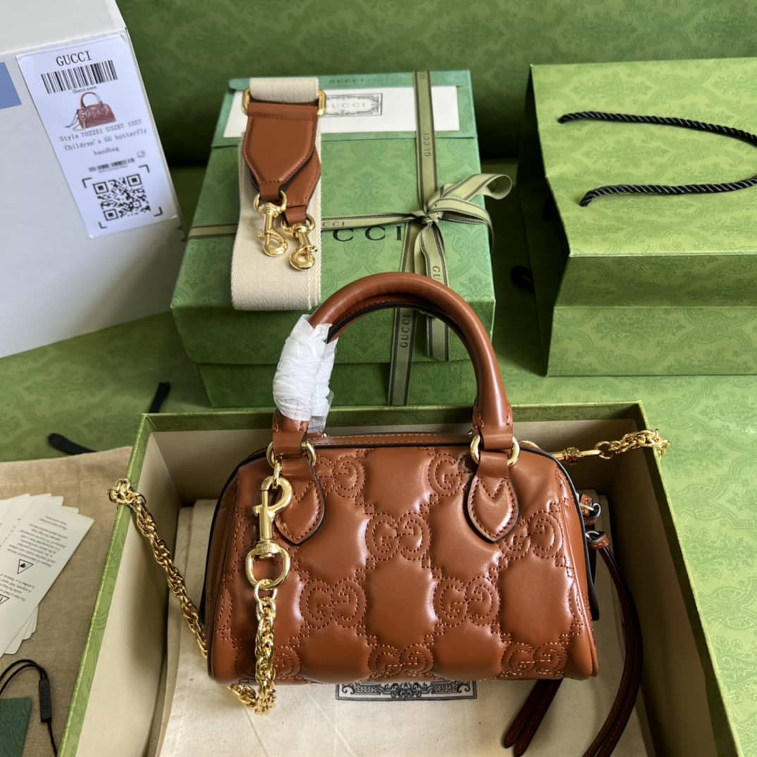 Gvc*1 GG Matelassé Leather Top Handle Shoulder Bag 702251 Replica