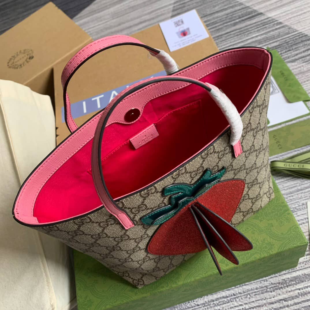 Gvc*1 Children GG Tote With Pineapple Bag Replica Red 580840