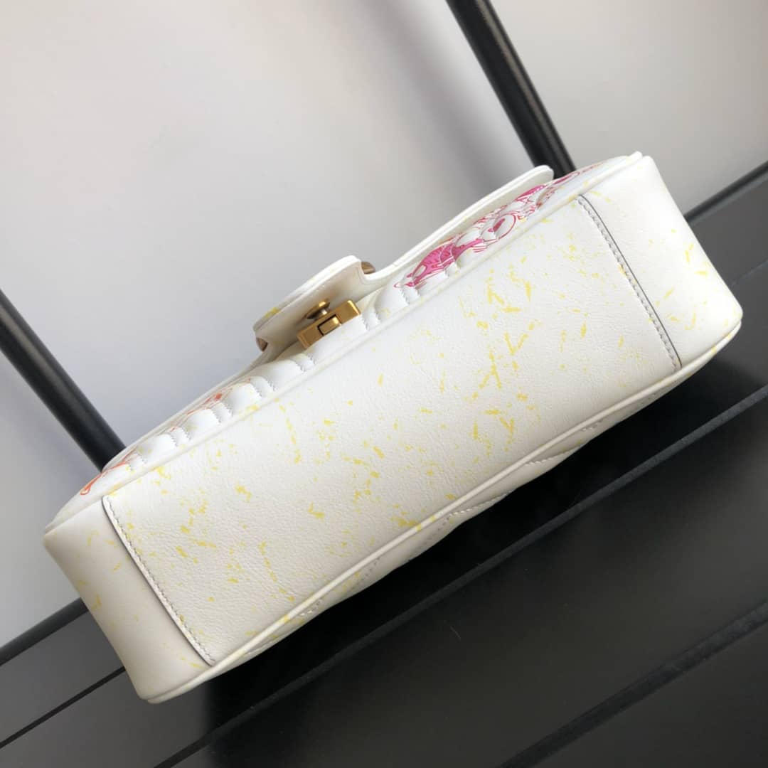 Gvc*1 GG Marmont Matelasse Shoulder Bag Replica White 443497