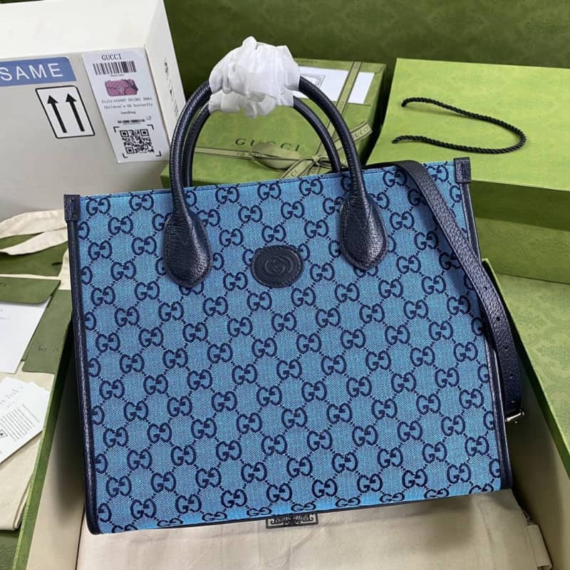 Gvc*1 Les Pommes Large Tote Replica Blue 659980