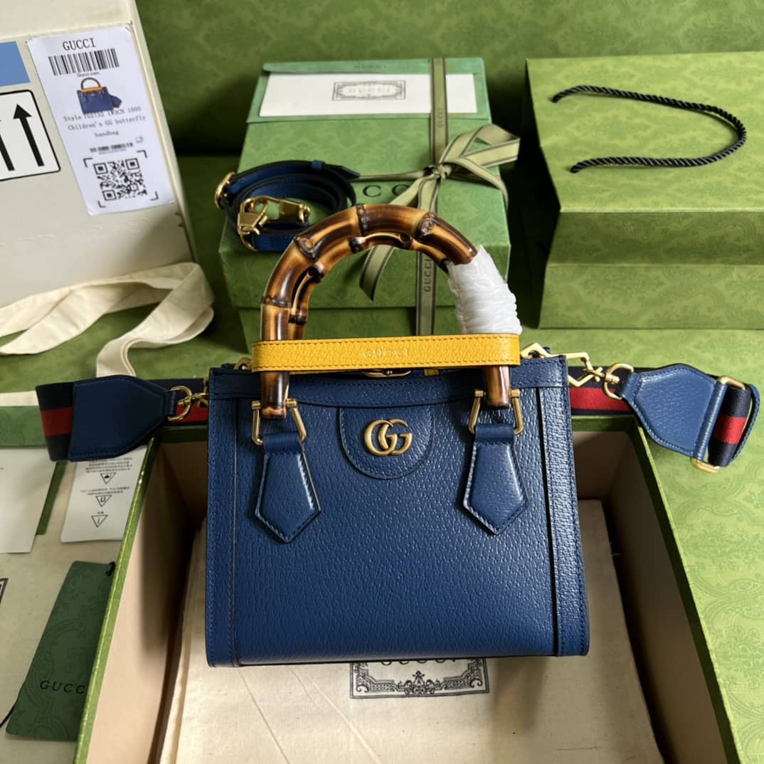Gvc*1 Diana Mini Tote Blue 702732 Replica Bag