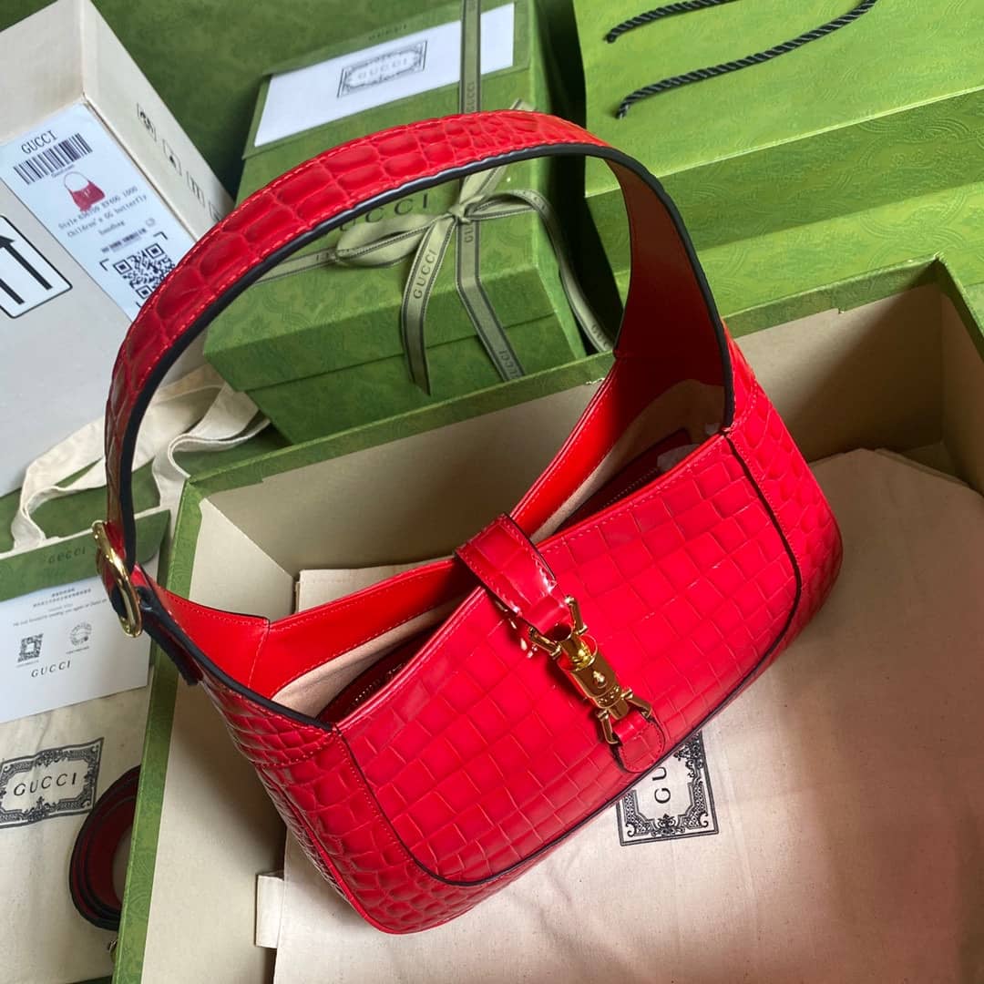 Gvc*1 GG Jackie 1961 Small Hobo Shoulder Bag Replica Red 636709