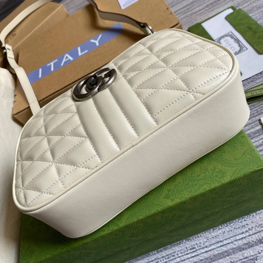 Gvc*1 Handbag Dupes GG Marmont Small Shoulder Handbag Camera Bag Replica White 447632