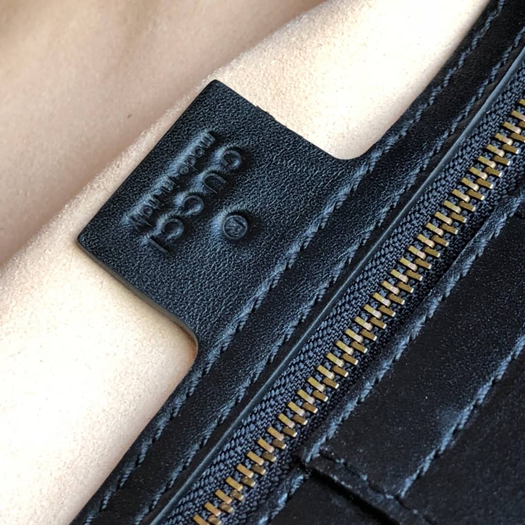 Gvc*1 GG Marmont Chain Shoulder Bag Replica Black 453569