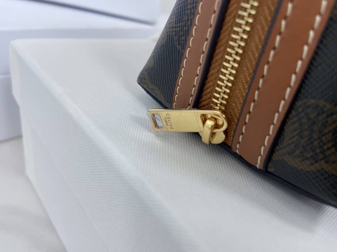 Ce1i*e Bag Dupe Triomphe Canvas Lambskin Chain Replica Clutch