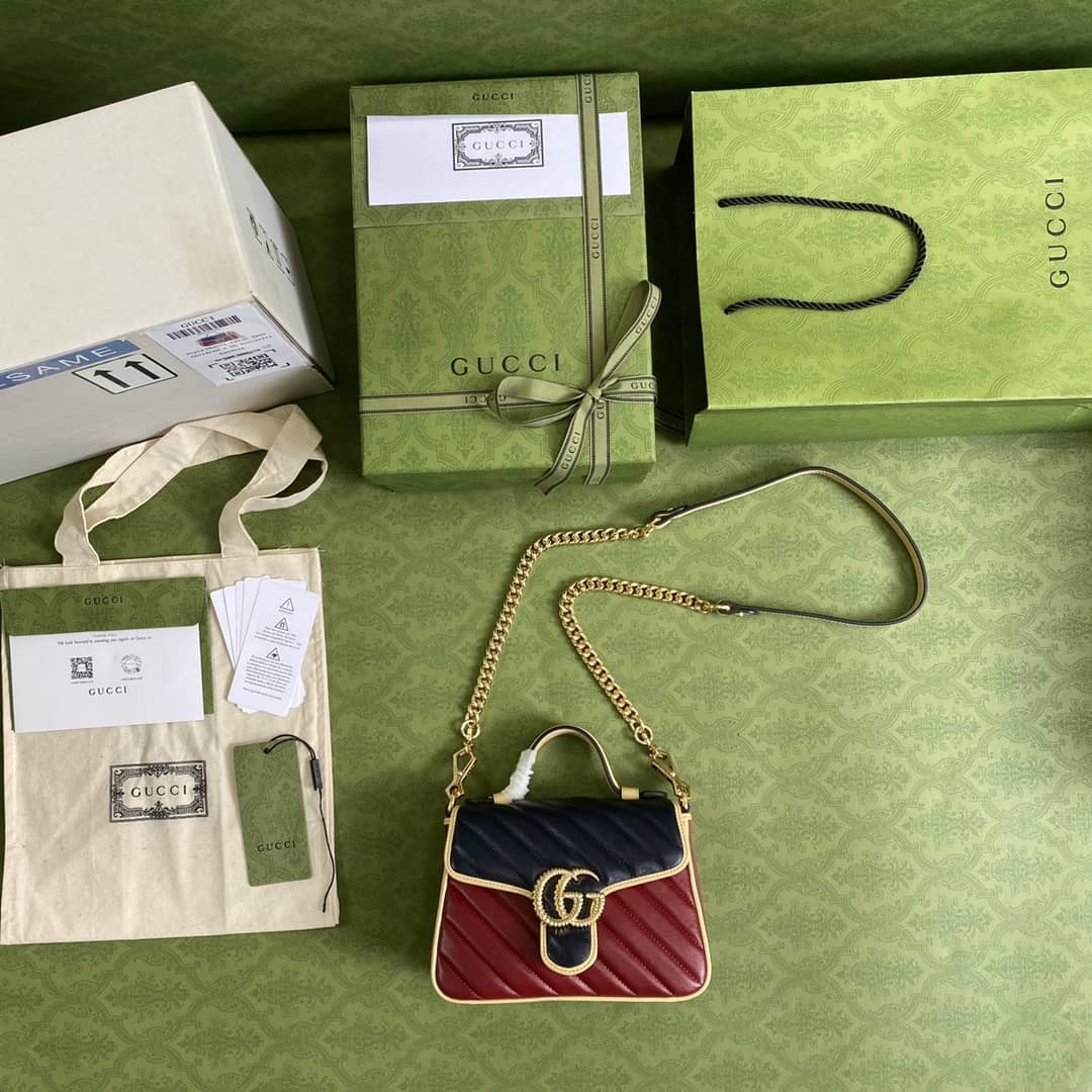 Gvc*1 Marmont GG Mini Top Handle Bag Replica 583571