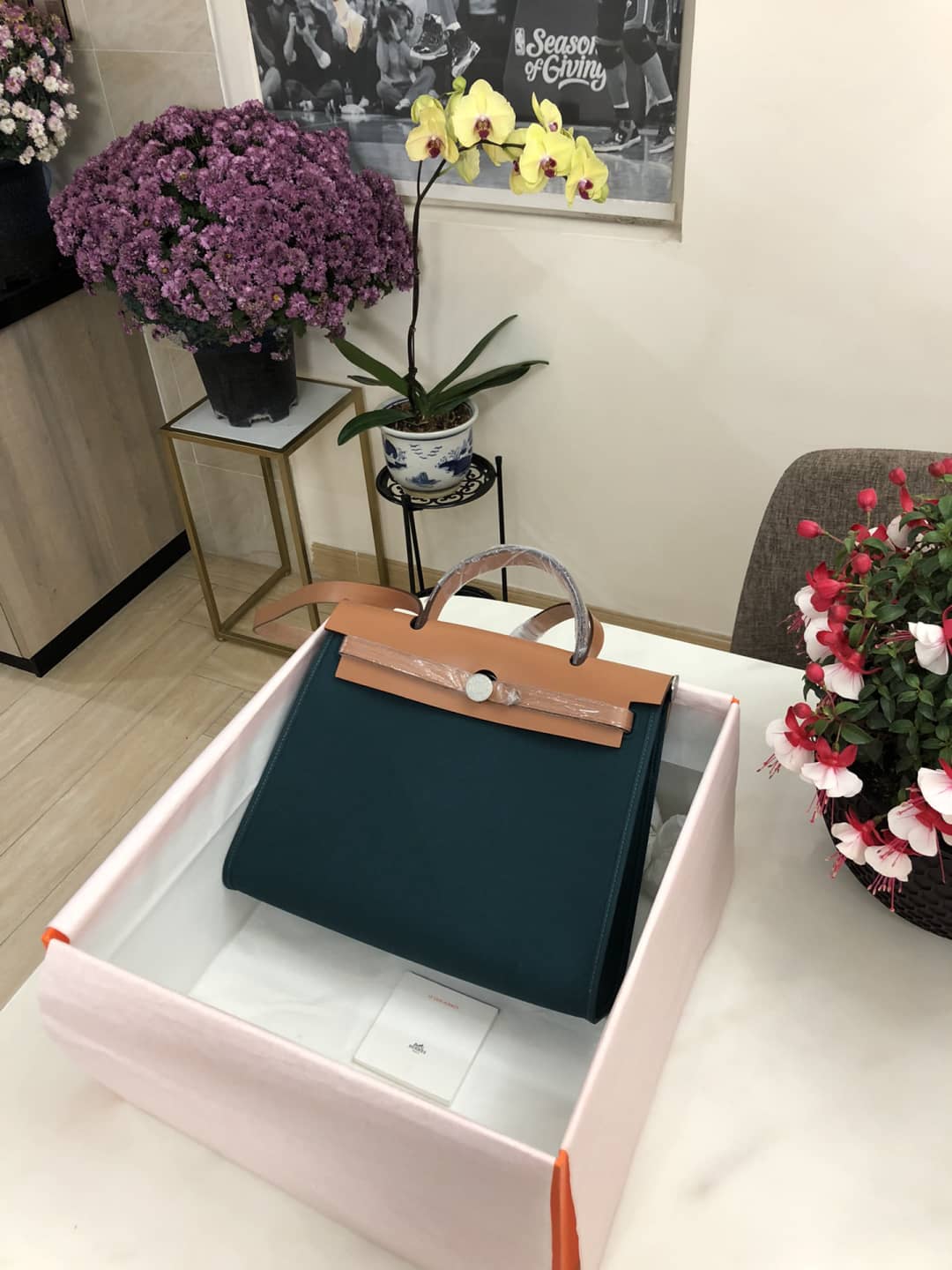 Replica H**me5 Birkin Bag 31 Canvas Leather HerBag