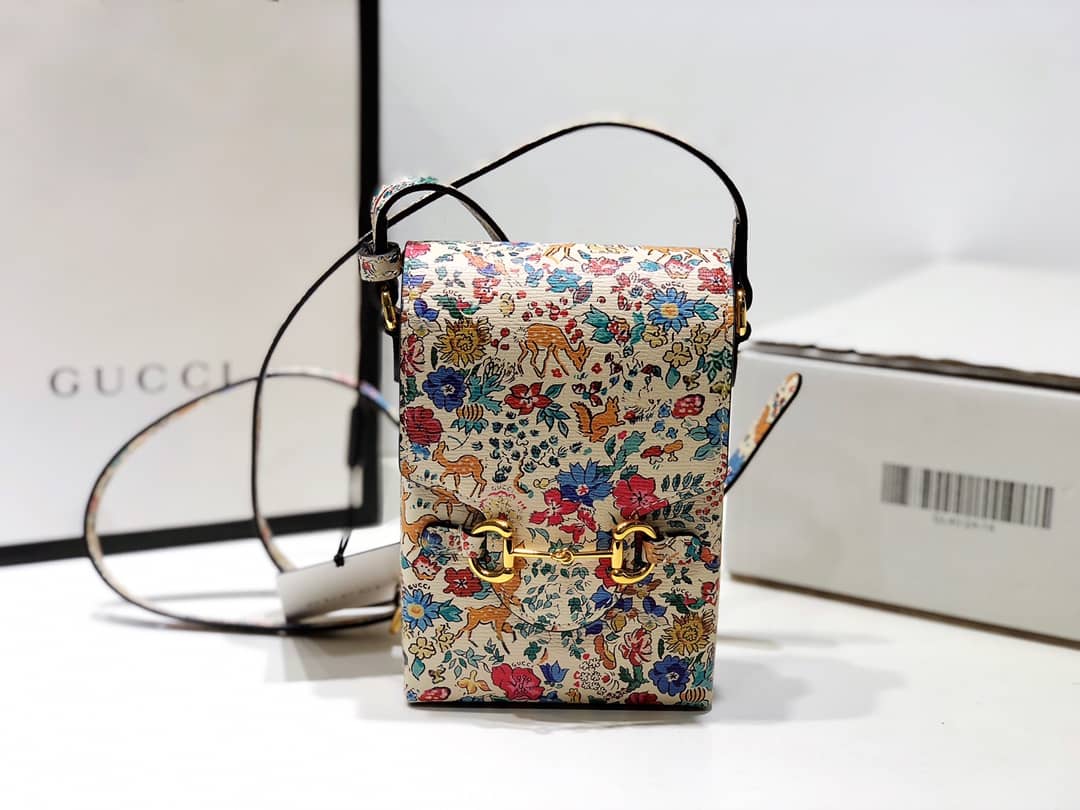 Gvc*1 GG Denim Canvas Leather Phone Bag Replica 625625