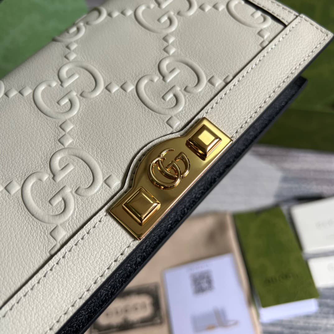 Gvc*1 GG Wallet With Chain White 676155 Replica