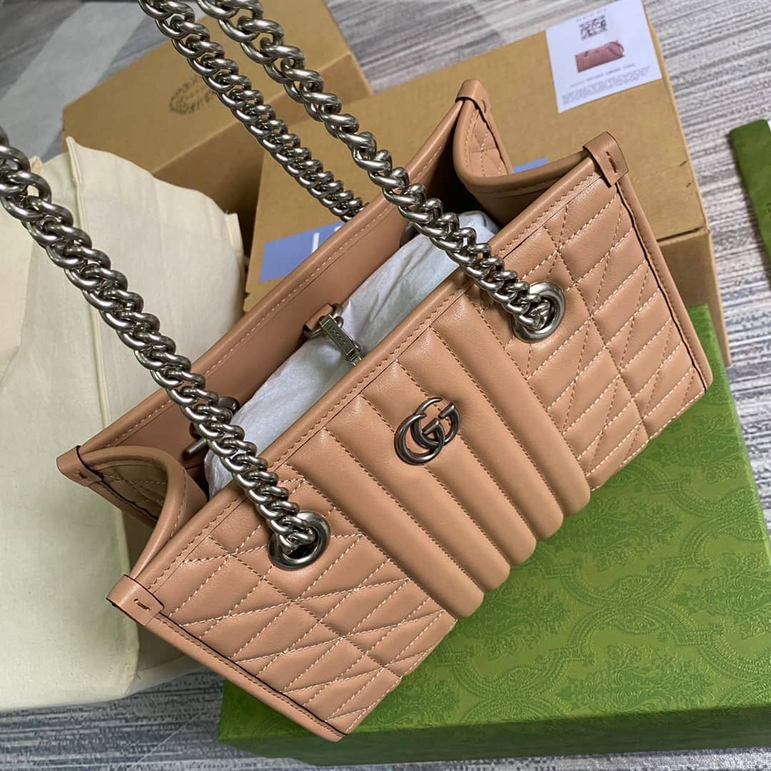 Gvc*1 GG Marmont Small Tote Replica Brown 681483
