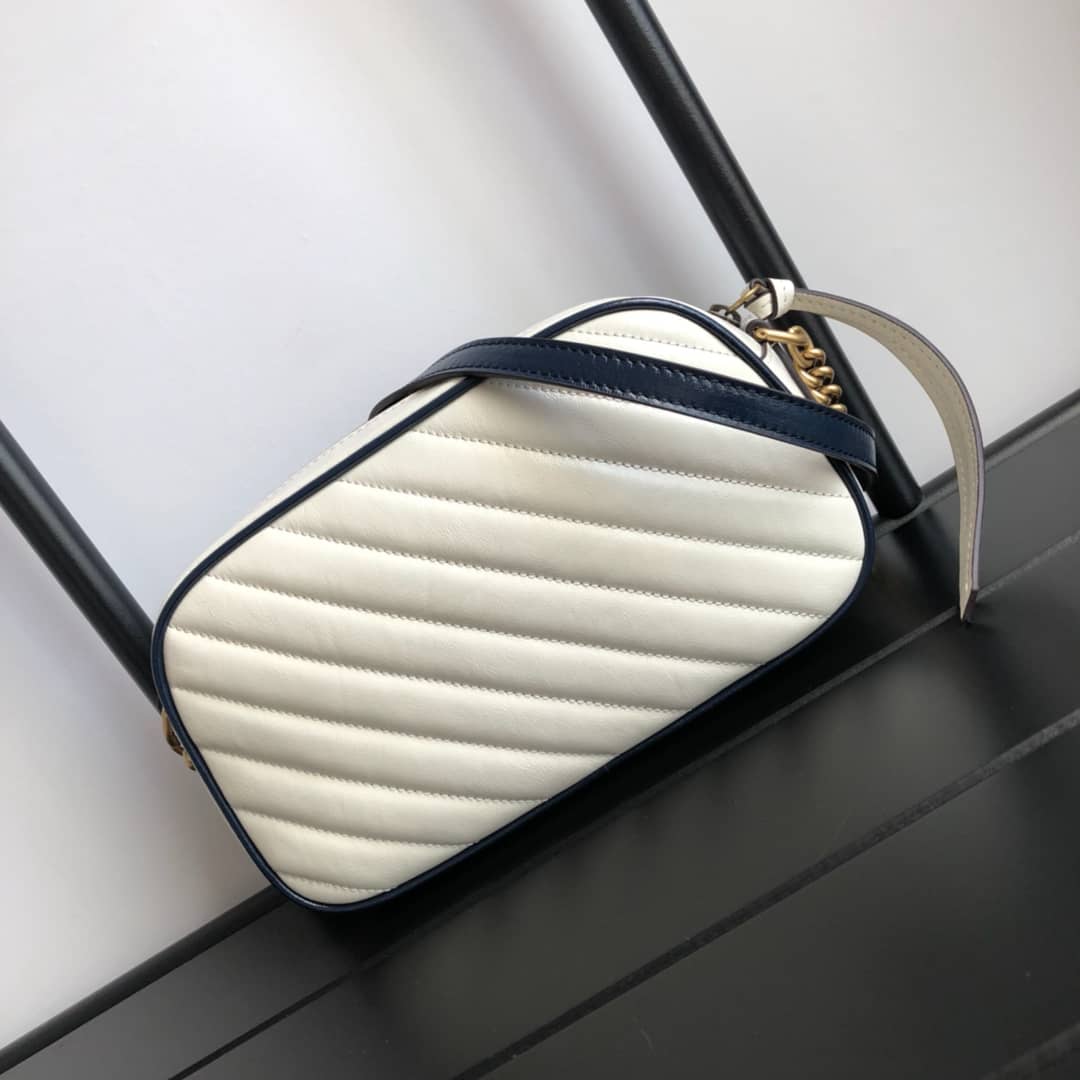Gvc*1 Handbag Dupes GG Marmont Small Shoulder Handbag Camera Bag Replica White 447632